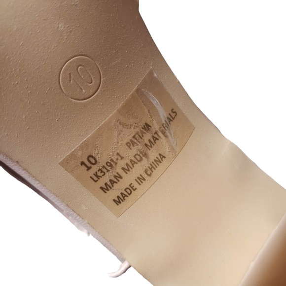 Lemonade Women's size 10 Beige Nude Square Toe Lace Up 5" Heels Sandals No Box - Picture 8 of 9